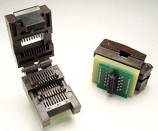 PA-SOD-2006-16 SOIC Prototyping Adapter Top - 16 Pin 208 mil Wide SOIC Test Socket to 50x50 Receptacle Header.