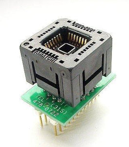 PA28-24-5P3 PLCC Programming Adapter for Devices with Pin Skips 1, 10, 15, 21. 300 mil Span DIP Plug. Auto-eject PLCC socket