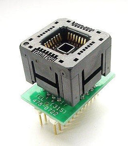 PA28-24-3P3 PLCC Programming Adapter for Devices with Pin Skips 5, 10, 21, 22. 300 mil Span DIP Plug. Auto-eject PLCC socket