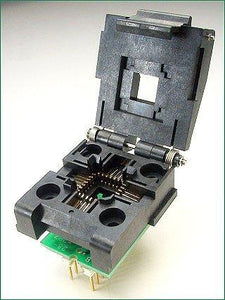 PA28-24-7PZ3 PLCC Programming Adapter for Devices with Pin Skips 1, 11, 15, 19. (1-28)(14-15) shorted.300 mil Span DIP Plug. Lidded ZIF PLCC Socket