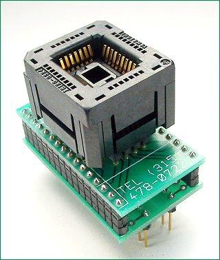 PA32-24-2P3 PLCC Programming Adapter for Atmel 28C16. 300 mil Span DIP Plug. Auto-Eject PLCC Socket