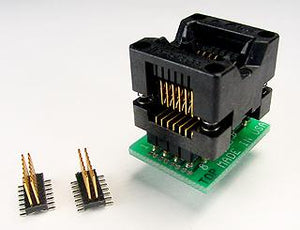 PA-SOD-1603-D250-14/2 SOIC Prototyping Adapter for 14 Pin SOIC with 150 mil SOIC Socket w/50x50 mil Header + Two 14 Pin .250" SO-plugs