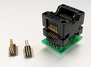 PA-SOD-1603-D250-16/2 Prototyping Adapter for 16 Pin SOIC with 150 mil SOIC Socket w/50x50 mil Header + Two 16 pin .250" SO-plugs